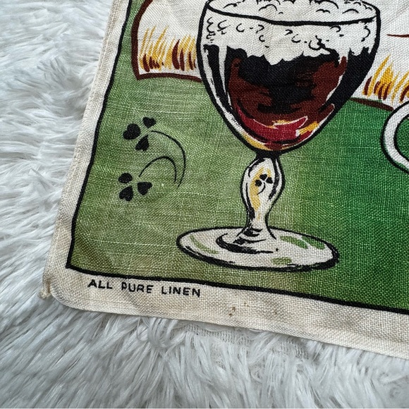 Vintage Irish Coffee Recipe Pure Linen Dishtowel - Picture 2 of 8
